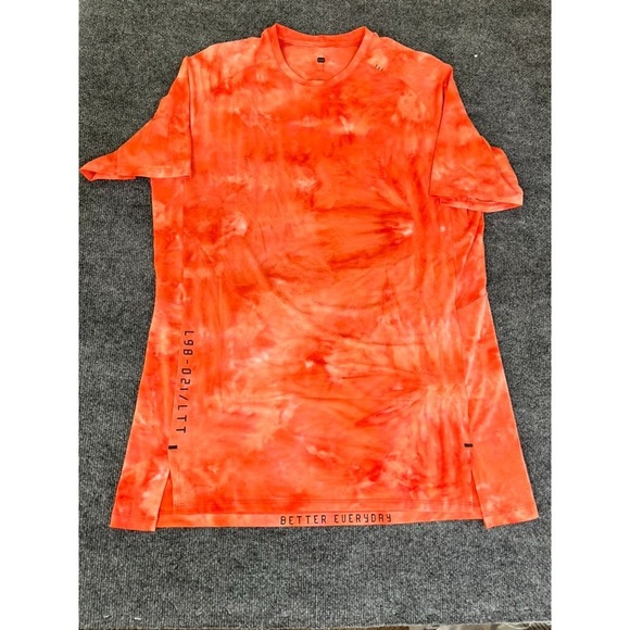 Lululemon Shirt Mens‎ Large Orange Always Orange Tie Dye Better Everyday Size L - Picture 1 of 9